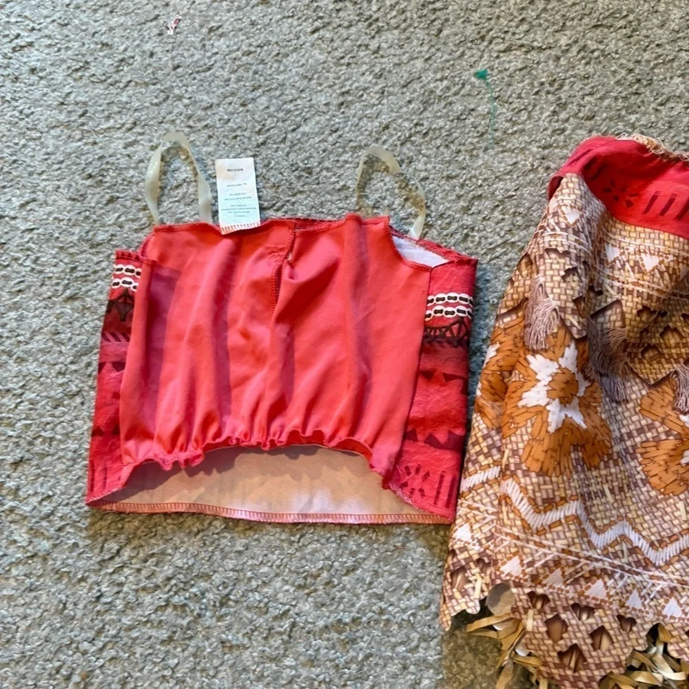 Disney Moana Costume Set - Red and Brown Sz 4-6X Disney Land World Cruise - Picture 6 of 8